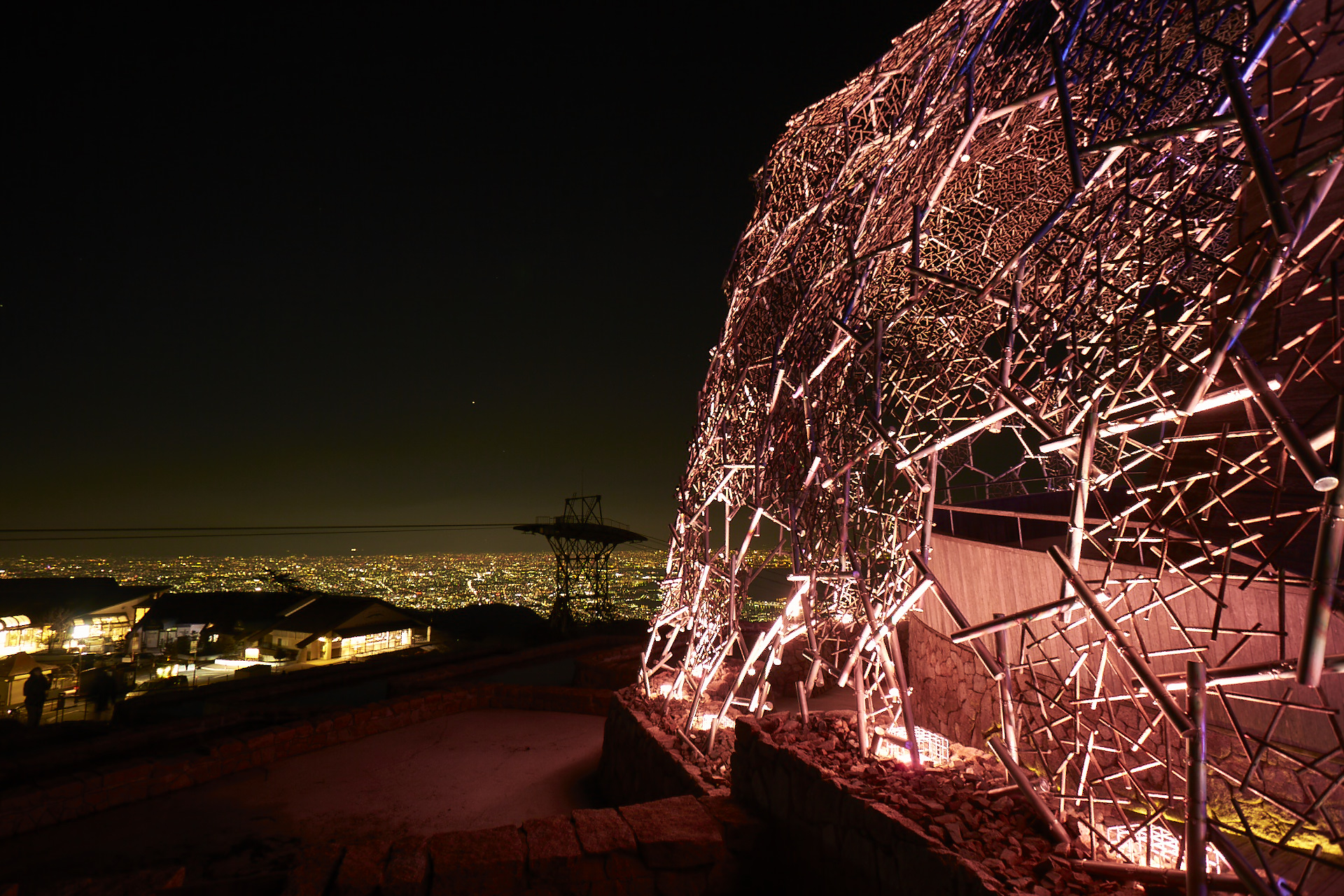 自然体感展望台 六甲枝垂れ からの夜景