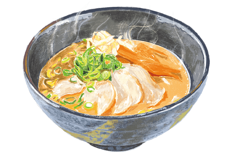 六甲味噌ラーメンのイラスト