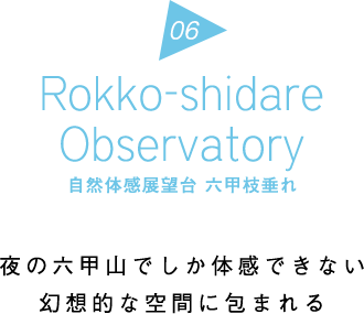 Rokko-shidare Observatory 自然体感展望台 六甲枝垂れ | 夜の六甲山でしか体感できない幻想的な空間に包まれる