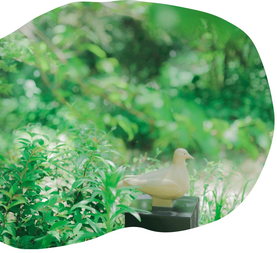 A photo of a wooden bird that makes a gentle tone when stroked