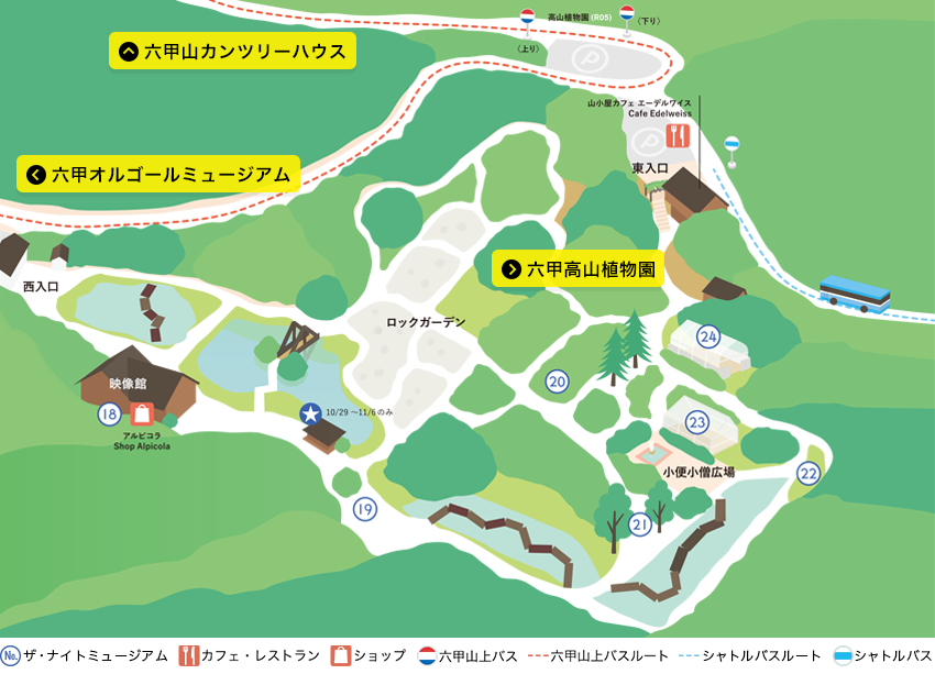 六甲高山植物園マップ