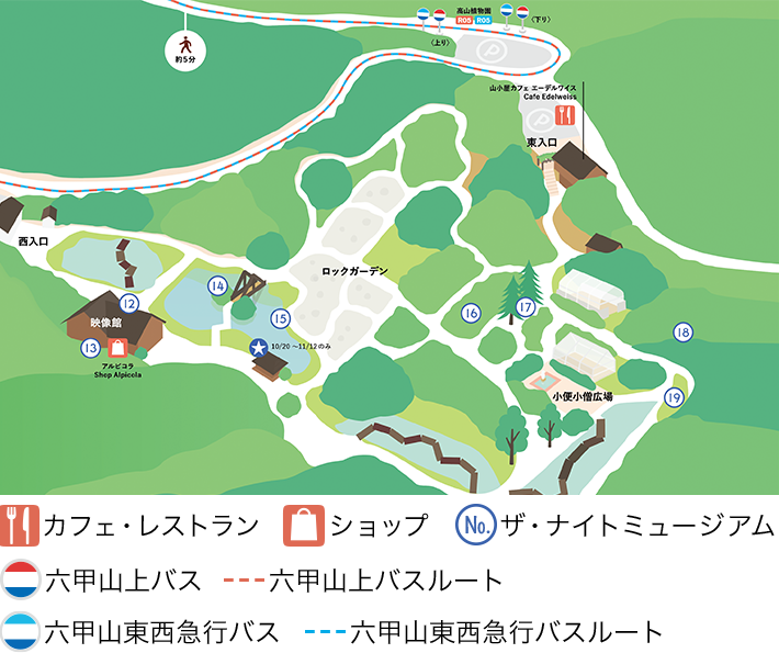 六甲高山植物園マップ