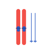 スキー板・ストックのアイコン
