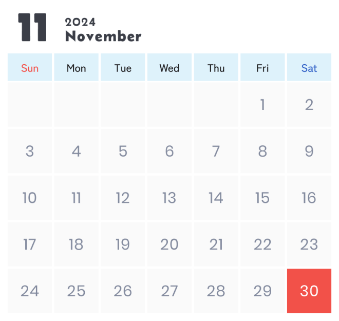 business calendar